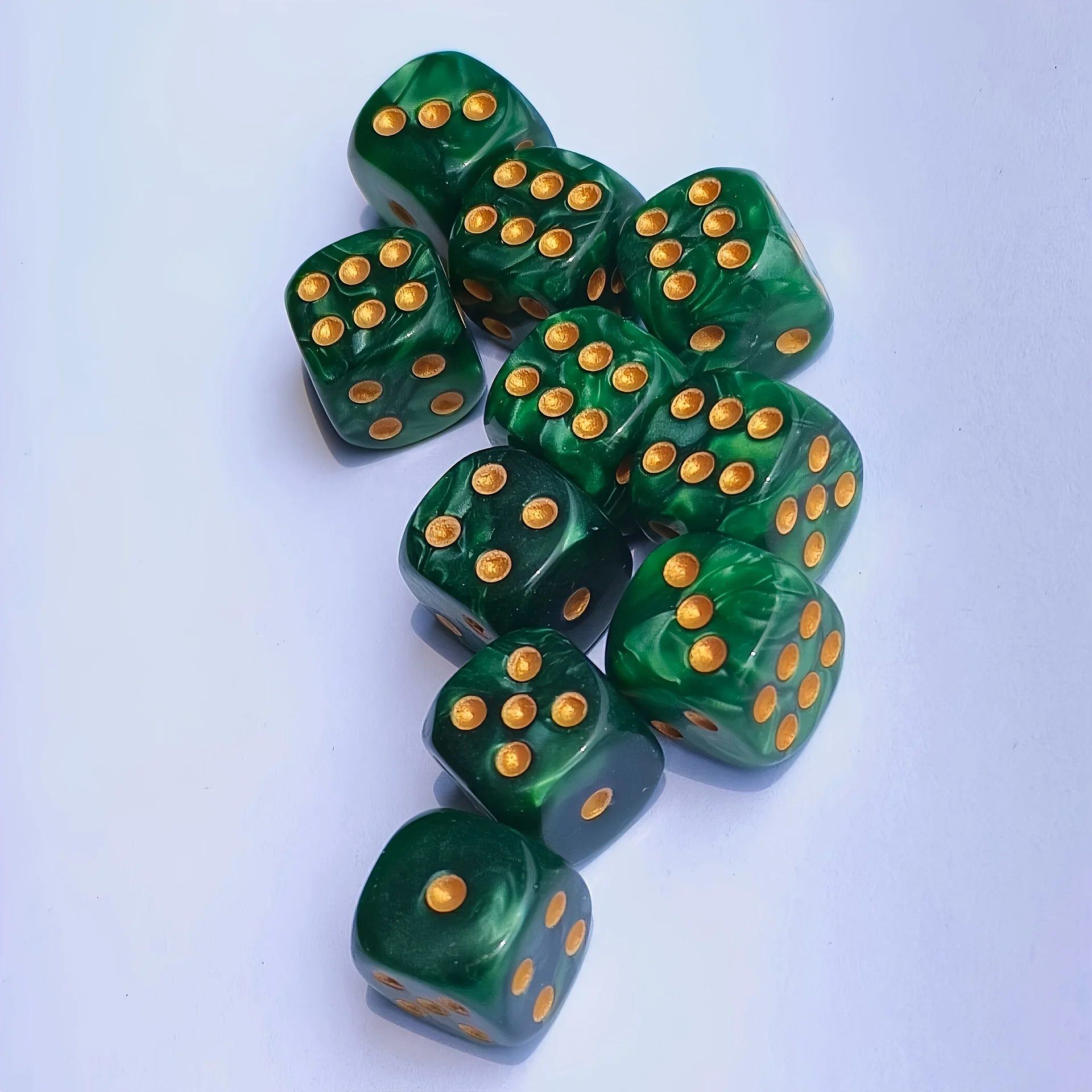 Tablet Gaming Accessories - 10Pcs 12mm Pearl Swirl D6 Dice,